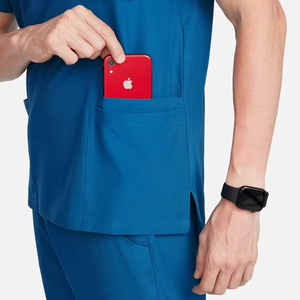 Custom Logo Breathable Eco-Friendly Knitted <b>Nursing</b> <b>Scrubs</b> Set for Unisex Medical/Dental Use Bell-Bottom Pants Uniform - Product Image 5