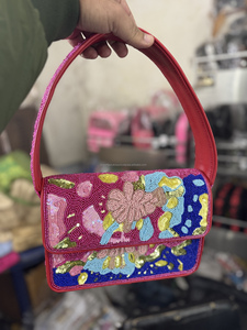 Bolsos de Mensajero de Hombro de Gran Capacidad para Mujer, Estilo Bohemio Indio, de Algodón, Hechos a Mano, con Cuentas, con Cierre, para la Noche y Compras - Product Image 6