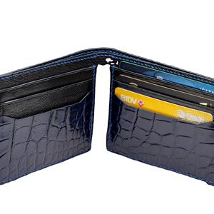 กระเป๋าสตางค์หนังจระเข้สำหรับผู้ชายกระเป๋าสตางค์หนังแบบสั้นหรูหรามีช่องใส่บัตรปรับแต่งได้ตามต้องการ - Product Image 5
