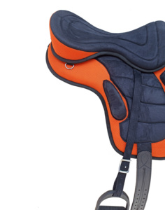 Selle de cheval sans arceau Freemax Orange Noir, légère et flexible, avec sangle réglable, confortable pour l'entraînement, ensemble complet - Product Image 2