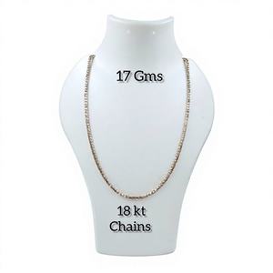 Cadena de Oro Sólido de Lujo de 22k, 17 Gramos, Oro Amarillo, Eslabones Texturizados, Collar Clásico para Hombre y Mujer, Regalo de Compromiso - Product Image 1