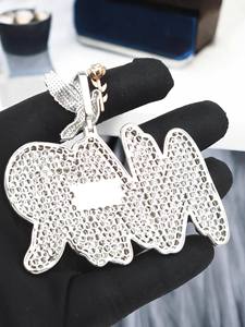 Custom Men's Moissanite Pendant <b>Angel</b> Wing Bail Rhodium Plated Hip Hop Style Luxira Export - Product Image 2