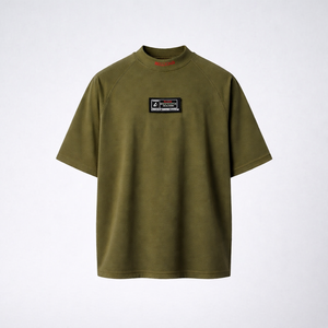 เสื้อยืดผู้ชายสีเขียวมะกอกทรงโอเวอร์ไซส์ น้ำหนัก 250GSM คุณภาพดีเยี่ยมสำหรับฤดูร้อน รับปักลายตามสั่ง ปริมาณสั่งซื้อขั้นต่ำน้อย - Product Image 1
