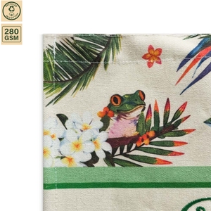280 GSM Laminated Cotton <b>Canvas</b> <b>Beach</b> Tote Bag <b>Beach</b> Travel 40x33x16 cm Custom Logo Wholesale OEM Private Label Model SS348A - Product Image 4