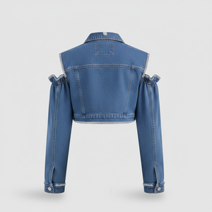 Chaquetas Vaqueras de Moda para Mujer, Chaqueta Vaquera de Lona y Piel de Oveja de Alta Calidad, Gran Venta, Última Tendencia, OEM - Product Image 4