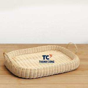 Bandeja gruesa de ratán 2025 TOP TRENDY Natural para decoración de mesa de servicio hecha en Vietnam - Product Image 1