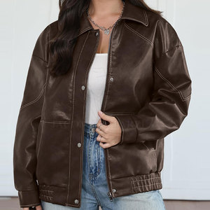 Veste en cuir pour femme, style moderne, collection hiver, fabriquée au Pakistan, conçue pour un look tendance et confortable. - Product Image 3