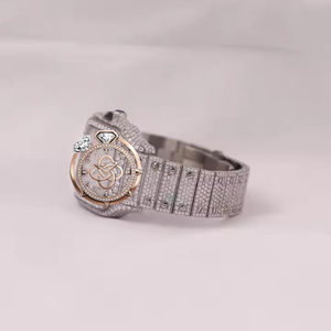 Reloj de Pulsera Premium con Incrustaciones de Moissanita Cuadrada para Hombre, Estilo Hip Hop - Product Image 1