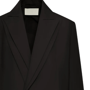 Blazer noir oversize pour femme, brodé, à bouton unique, 100 % coton, manteau long, couleur unie, mode, vente en gros, veste personnalisée, tenue - Product Image 3