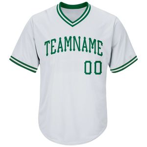 Maillot de baseball personnalisé blanc à col en V pour homme, manches courtes, impression du nom de l'équipe, vêtements de sport en polyester anti-humidité - Product Image 4