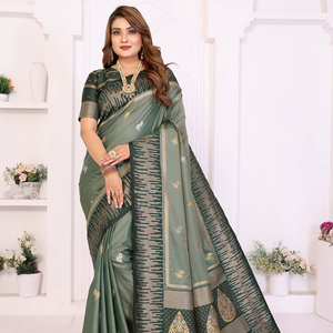 Sari en soie douce de qualité supérieure, moderne, style sud, pour les fêtes, les mariages et Diwali - Product Image 1