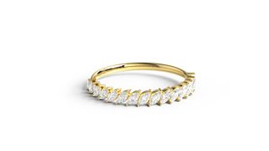Vintage 18K Gold Angled Marquise Cut Diamond <b>Ring</b> For Women Tilted Marquise Half Eternity Band <b>Stacking</b> <b>Ring</b> Fine Jewelry Women - Product Image 1