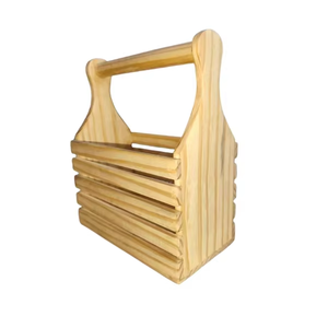 Support à couverts rectangulaire en bois de pin rustique pour rangement de cuisine, fait main, durable, multifonctionnel, pour cuillères et fourchettes - Product Image 2