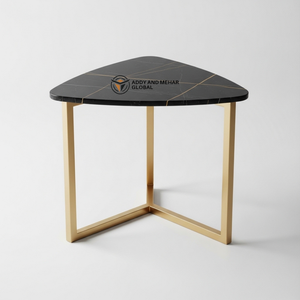 Modern Rectangular Grey Marble <b>Stool</b> with Black Metal X-Frame Base – Industrial Accent Side Table <b>for</b> Office & Living Room - Product Image 1