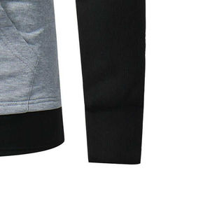 Sweat-shirt à capuche personnalisé en gros, fabriqué en usine, avec impression de logo, meilleur design, pour homme, vierge, bicolore, à blocs de couleur - Product Image 4