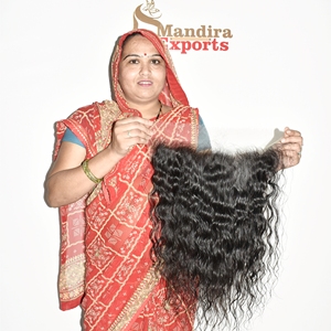 Extensions de cheveux humains ondulés 100% Remy indiens, 13*6 HD Frontal, à trame unique, cuticules brutes alignées, pour grossistes - Product Image 3