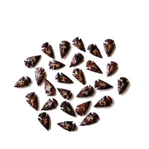 High quality mahogany obsidian arrowhead rune <b>set</b> <b>Crystal</b> Rune Wicca Energy natural stone for Divination and Intuition seller - Product Image 4