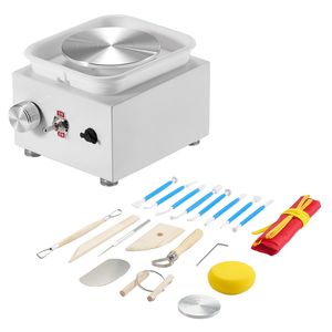 Mini Tornio Elettrico in Ceramica a Velocità Regolabile 0-320 RPM, 2.56in/3.94in, 2 Piattaforme Girevoli, Vasca Rimovibile, per Modellazione Ceramica e Smaltatura - Product Image 1