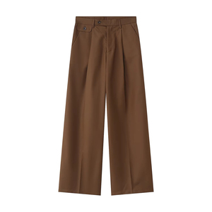 Pantalon décontracté de style nouveau, simple, coupe droite, jambe large, ample, formel pour hommes - Product Image 1