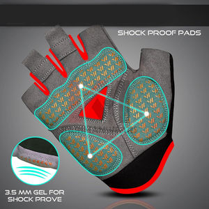 Guantes de Ciclismo de Verano Acolchados de Medio Dedo para Carretera, Unisex, Transpirables, sin Dedos, con Amortiguación de Gel y Agarre - Product Image 3