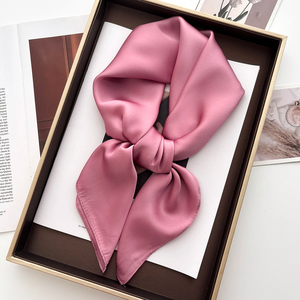 1 pièce Foulard carré uni de luxe pour femme, foulard de plage, bandana pour cheveux, écharpe, hijab, châle - Product Image 4