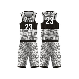 Ensemble de maillots de basket personnalisés, col en V, sans manches, imprimé géométrique, évacuation de l'humidité, unisexe, pour adultes, sublimé, 23 - Product Image 1