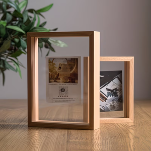 Handmade Eco-Friendly Wooden Photo <b>Frame</b> 50x50cm with Glass and Acrylic Front <b>Multiple</b> Colors Customizable Shape - Product Image 1