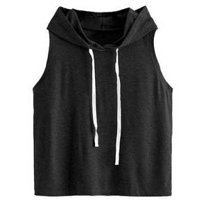 Débardeurs Homme Noir à Capuche avec Lacets, Style Décontracté pour la Gym, Conception OEM, Personnalisation de Marque, Prix le Plus Bas - Product Image 1