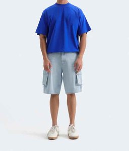 กางเกงยีนส์ขาสั้นผู้ชายแบบสั่งทำ กางเกงยีนส์ขาสั้นแฟชั่น กางเกงยีนส์คาร์โก้ขาสั้นใส่สบาย ดีไซน์กระเป๋าคลาสสิกสำหรับฤดูร้อน - Product Image 5