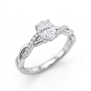 Oval Cut Moissanite Engagement <b>Ring</b> 925 Sterling <b>Silver</b> Infinity Bridal Band Twisted Pave <b>Wedding</b> <b>Ring</b> for <b>Women</b> Party Gift - Product Image 1