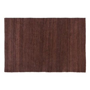 Alfombra Moderna de Lana Acrílica de Tejido Plano, Alfombra Rectangular Marrón Sólido para Sala de Estar, Base de Yute, Limpieza Localizada, Pelo Fino - Product Image 5