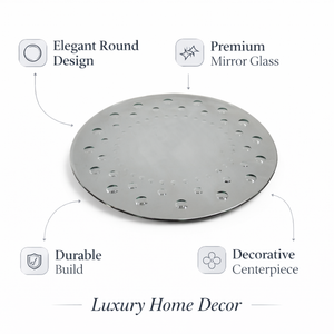 Miroir mural rond moderne en cristal à bulles sans cadre |   Miroir d'appoint de luxe avec design en verre clouté pour la décoration du salon et de la chambre - Product Image 5
