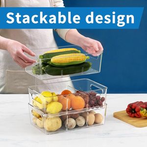 Set di 8 Contenitori in Plastica Trasparente per Organizzare Dispensa, Contenitori Divisori per Snack e Alimenti - Product Image 3