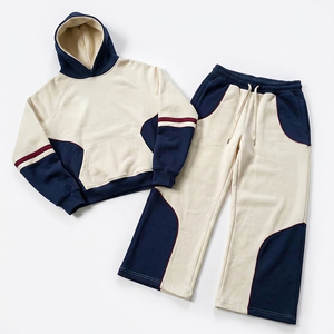 Ensemble survêtement femme Y2K color block hiver uni avec sweat à capuche et pantalon de jogging, garniture personnalisée pour vêtements de fabricants - Product Image 1