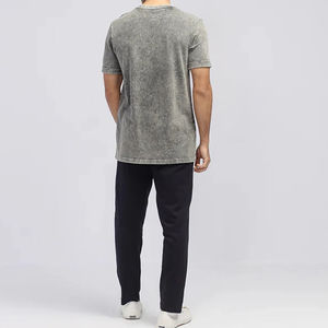 T-shirts personnalisés en coton avec logo, prix de gros, pour hommes, coupe oversize à épaules tombantes, style streetwear délavé, grandes tailles, vierges - Product Image 6