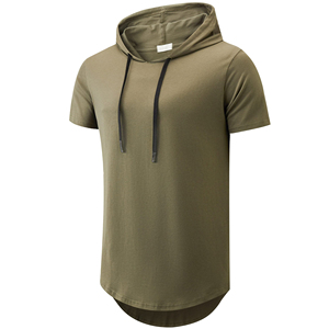 Sudaderas con capucha personalizadas de alta calidad para hombre, unisex, con estampado bajo demanda, de algodón mezclado, de manga corta y cuello con capucha. - Product Image 1