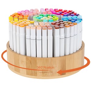 Handcrafted Mango Wood <b>Rotating</b> <b>Desk</b> Organizer - 360-Degree Spinning Storage Caddy Wholesale - Product Image 4