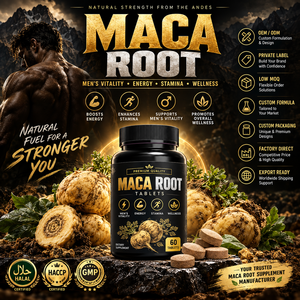 Suplemento de Extracto de Raíz de Maca Natural Halal Elma Food, 60 Tabletas Masticables, Apoyo Energético para Hombres, Metabolismo, Circulación, GMP - Product Image 1