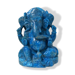 Estatua de Ganesha de Apatita Tallada a Mano, Estilo Art Deco, Escultura Espiritual de Piedra Preciosa Natural para Bodas y Diwali - Product Image 6