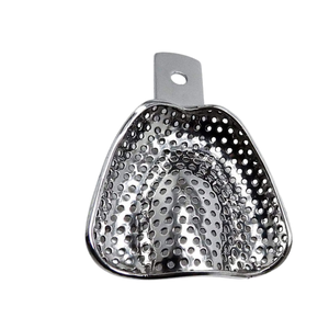 Bandeja de Impresión Dental de Acero Inoxidable, Perforada/No Perforada, Superior/Inferior, Reutilizable, Instrumento Dental, Certificación ISO13485 - Product Image 1