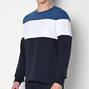 High Quality Front Custom Logo 100% Cotton Fleece Winter Sweatshirt Breathable Color Blocking Hoodie <b>Men</b> <b>Pullover</b> - Product Image 1