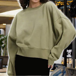 Sudadera con Capucha Extra Grande para Mujer, Color Verde Oliva, Felpa, Estilo Casual, para Invierno, Corte Holgado, Estilo Urbano - Product Image 1
