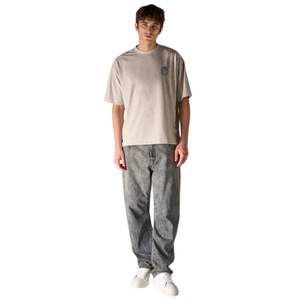 T-shirt Homme Oversize Gris Mélange Coton Logo Minimaliste Poitrine Streetwear Manches Courtes Décontracté Mode Vente en Gros Fabricant OEM - Product Image 6