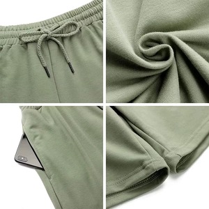 Women's Solid Color Knitted Shorts With <b>Drawstring</b> Elastic Waist Casual Loose Fit Mid Rise Regular Style olive Green color - Product Image 6