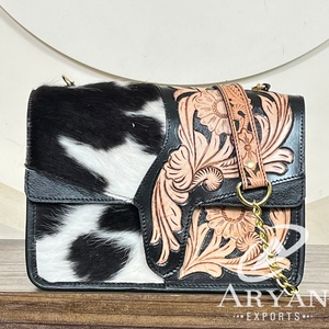 Bolso Bandolera de Cuero Genuino con Diseño Floral, Estilo Western, para Mujer, Nueva Colección Septiembre 2026 - Product Image 1