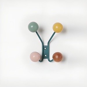 Porte-manteau mural en métal style campagnard avec crochets en bois, nouveau produit, patère murale à quatre têtes - Product Image 3