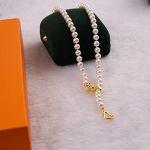 Lao Zhang Elegant 5-6mm Freshwater <b>Pearl</b> <b>Necklace</b> Double Wear with <b>Gold</b> Injection Simple Accessories - Product Image 3
