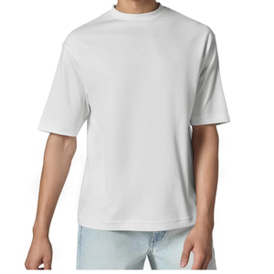 Camiseta Oversize Bordada para Hombre y Mujer, Hombros Caídos, Corte Holgado, Manga Corta, Algodón Casual, Estilo Urbano, Top Unisex Oversize Holgado - Product Image 1
