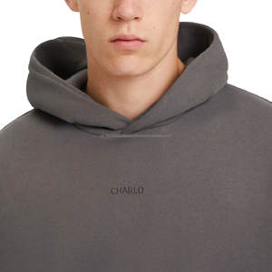 Streetwear Sweat à capuche baggy en éponge française en polaire surdimensionnée de haute qualité avec logo personnalisé Sweat à capuche vierge lourd de haute qualité - Product Image 4
