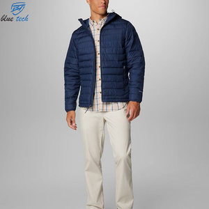 Wholesale Men'<b>s</b> Hooded Puffer <b>Jacket</b> Lightweight Quilted Windproof Winter Casual <b>Jacket</b> Polyester Filling Zipper Closure - Product Image 3